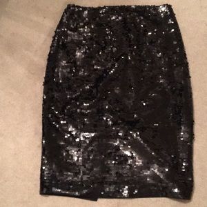 Express black sequin pencil skirt